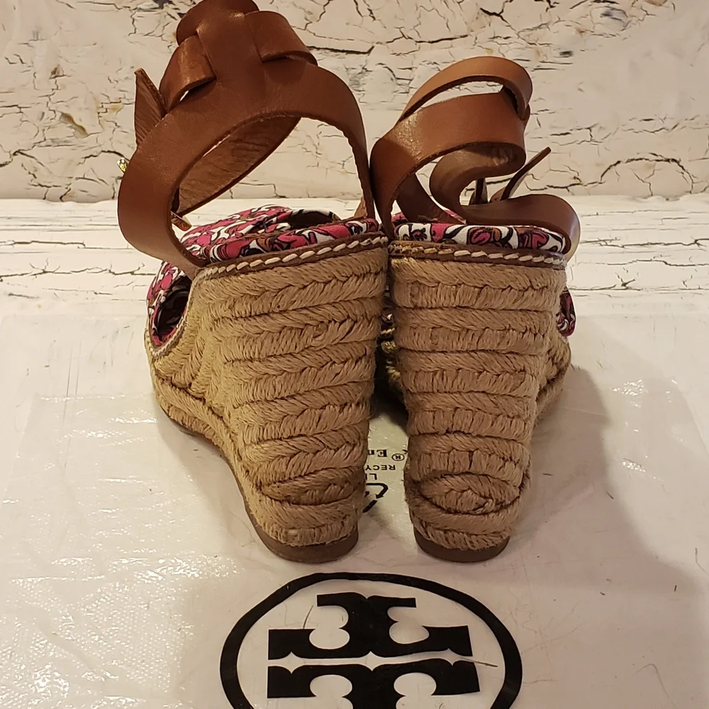 Tory Burch Wedge Espadrilles Jute Rope Designer Summer Beach